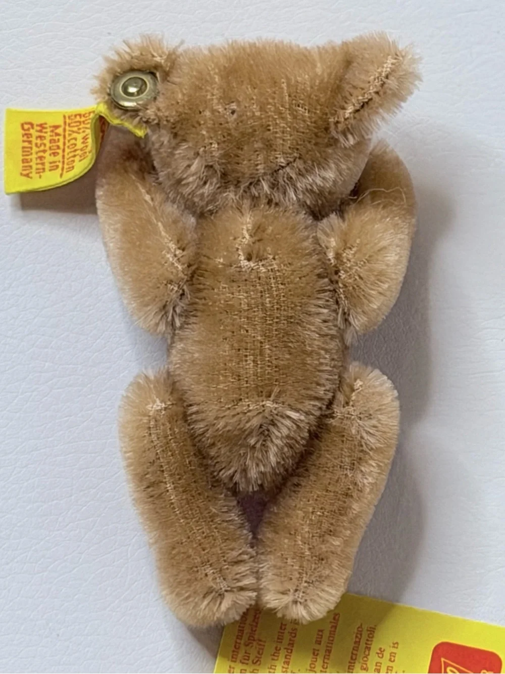 Vintage Steiff Miniature Teddy Bear 0201/10 Mohair Jointed Tags W. Germany 3.5
